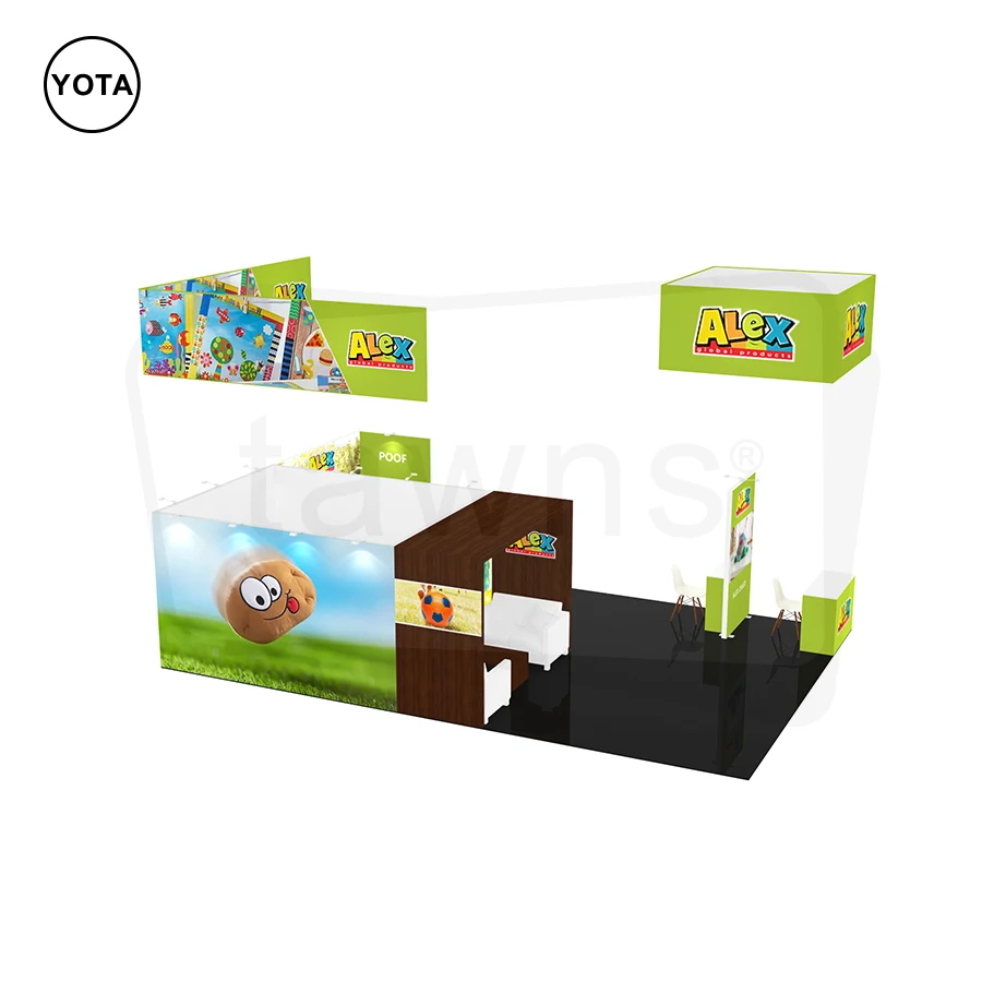 Tawns Easy Assemble Customize Tension Fabric Modular Exhibition Booth Customize Logo For Advertising Trade Show Equipment