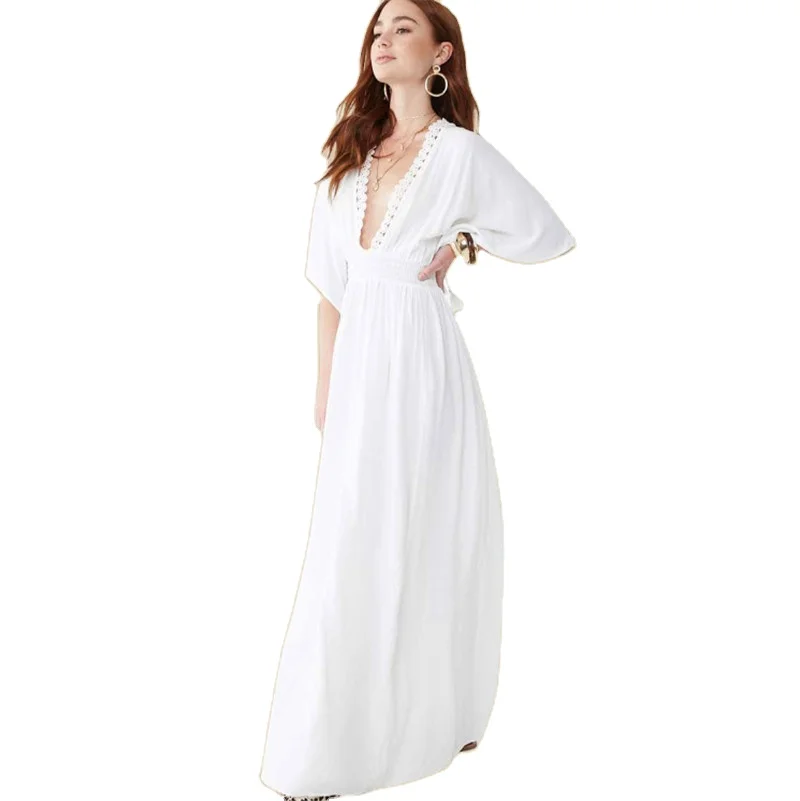 Cotton swim wear dress cover up beach wear for women