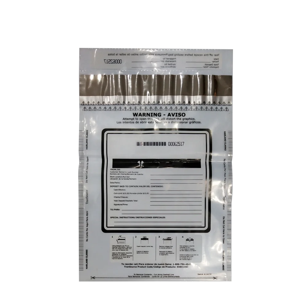 Transparent Tamper Resistant Closure with Serialized Numbering support custom security bag