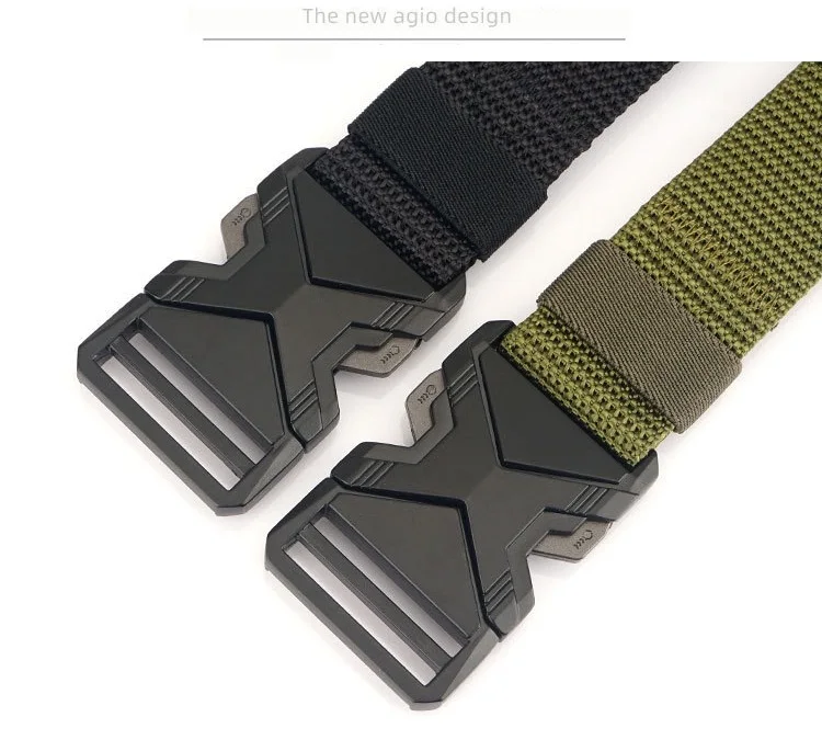 Customized Logo Security Outdoor Hunting Fishing Gear Heavy-Duty Quick-Release Metal Buckle Tactical Elastic Belt For Work Men