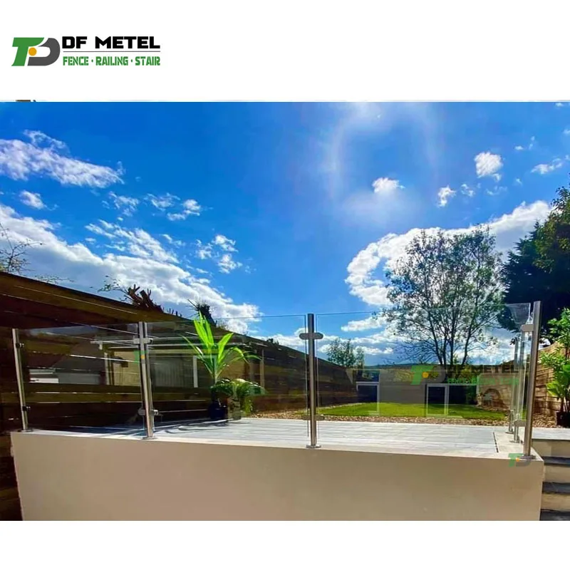 DF Hot Selling Stainless Steel Balustrade Stair / Balcony Glass Railing Post Deck Railing System