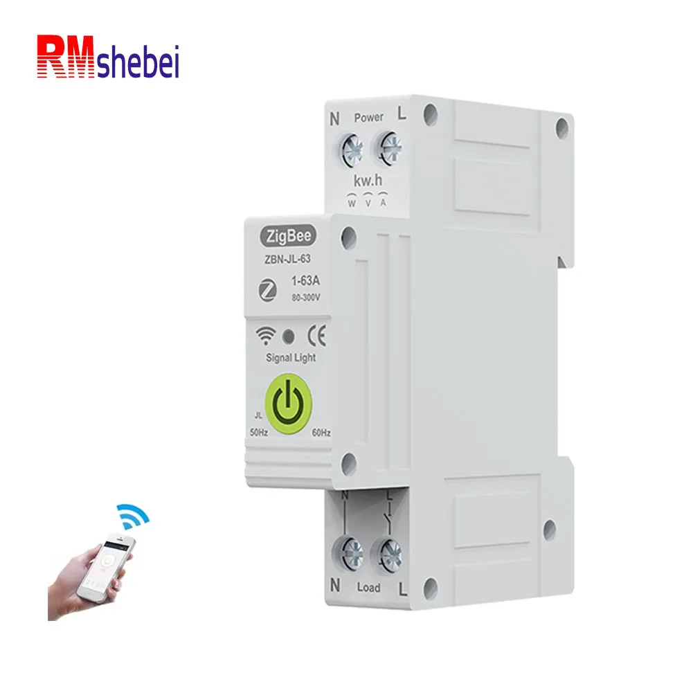 RMshebei Zigbee Smart Switch Miniature Circuit Breakers 63A with Leakage Protection MCB smart home product Din Rail Modulars