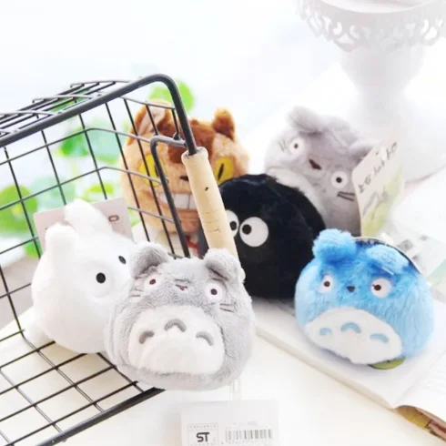 Totoro cartoon series figures pinch face palm sandbag plush doll student bag pendant gift to girls