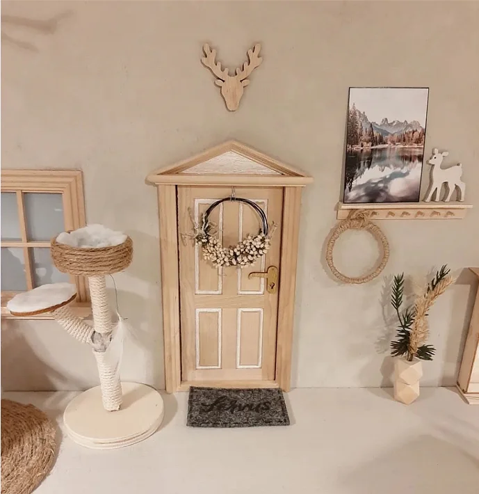 Doll house 1:12 Doll House Miniature elf door set  Mini Elf Door miniature Toys miniature Gnome door set