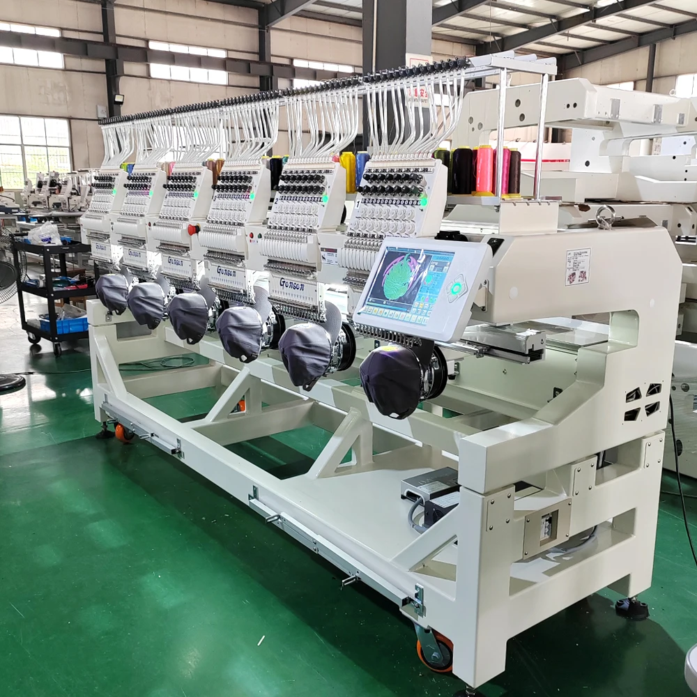 Bulk business industrial using multi heads apparel machine automatic 6 8 heads embroidery machine for cap tshirt hoodies