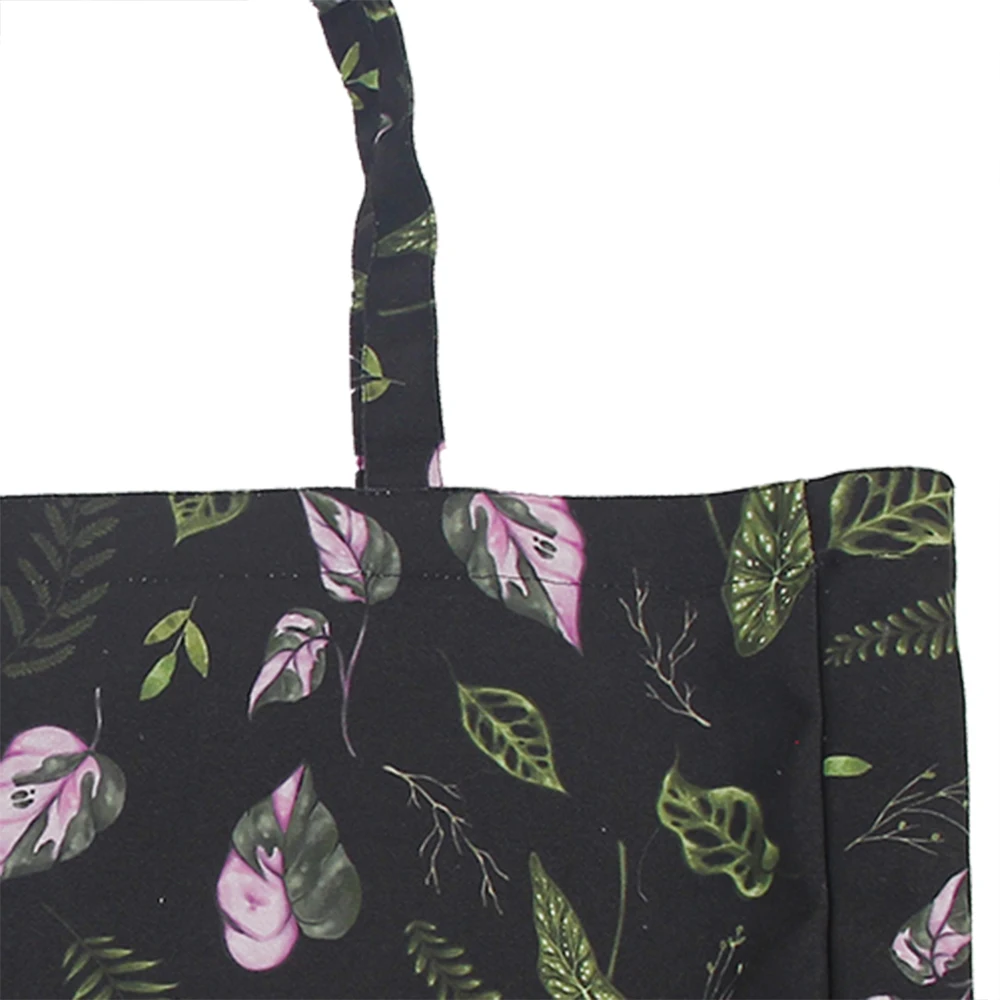 Eco friendly Floral pattern tote shoulder bag reusable Large capacity foldable grocery bags Ladies shopping mall bags