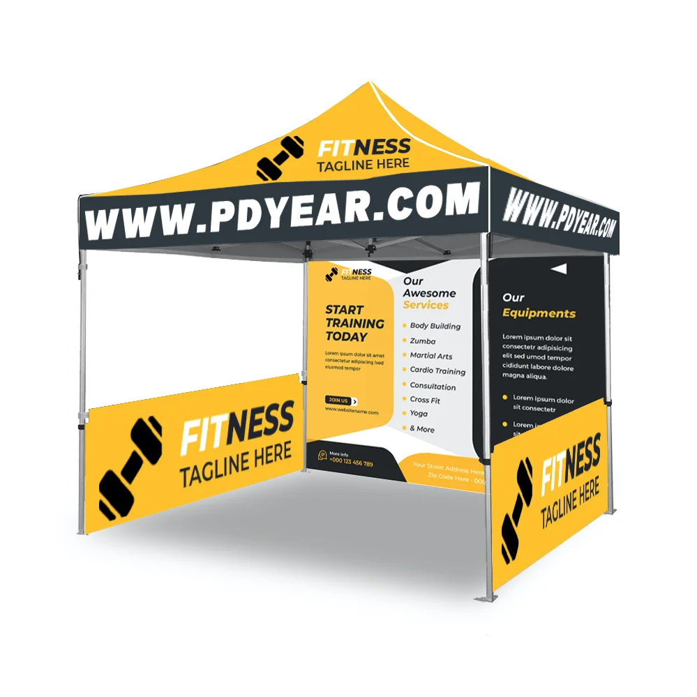 Trade Show Gazebo Advertising Beach Custom Print Logo Tents Easy Up Hexagon Aluminum waterproof 10 X10 Gazebos Canopy Tent