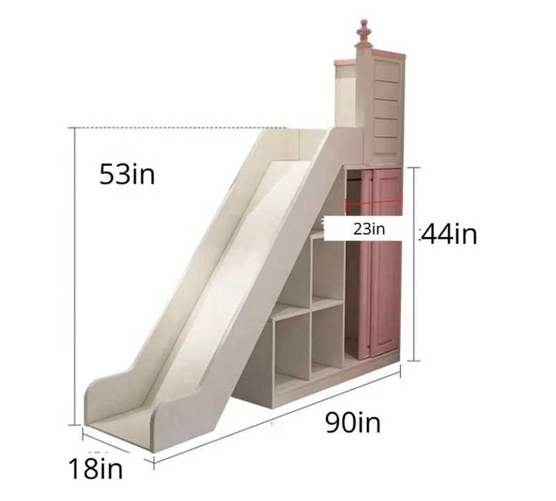 Castle Princess Children Beds Girl Bunk Kids Bed Set Furniture for Girls pink Bedroom With