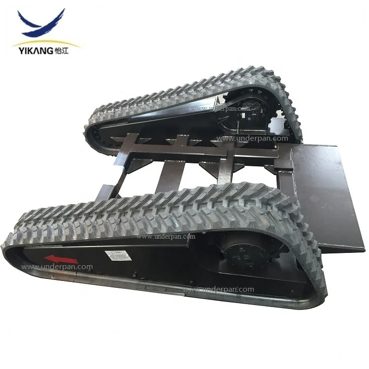 Custom triangle frame rubber track undercarriage with hydraulic motor for crawler fire-fighting robot from China manufacturer