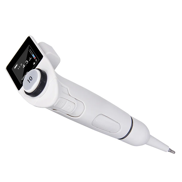 Micro pipette for liquid transferring and dispensing equipped with LCD screen