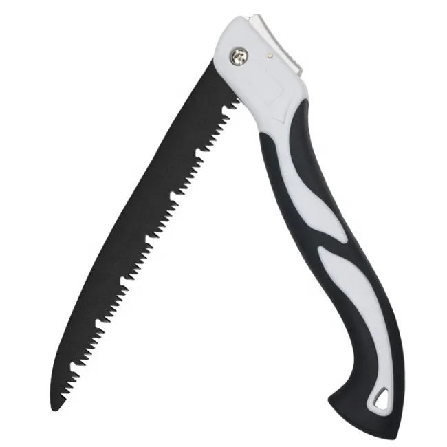 Reconstruction hand tools SK5 Mn steel 53cm length less effort sharp quick button folding saw for cutting wood