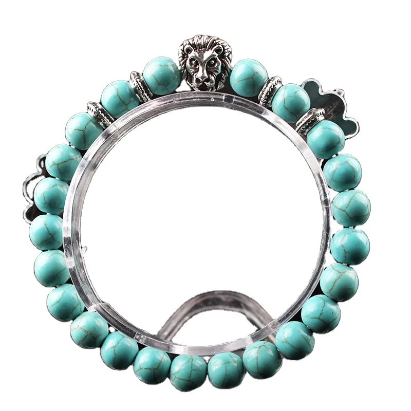  Hot style European and American lion head Buddha diy volcanic stone beads bracelet lava bangle
