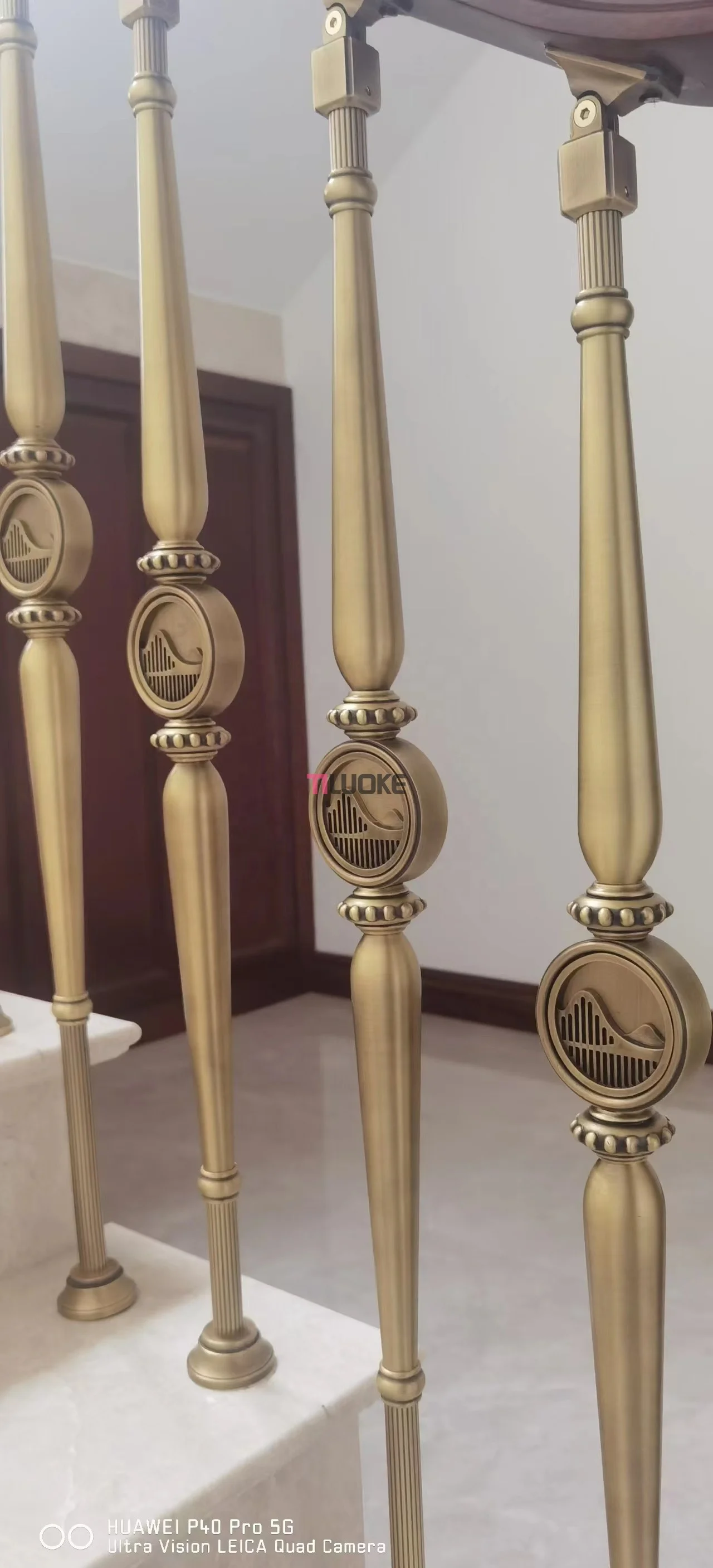 High end brass banister balcony and staircase baluster