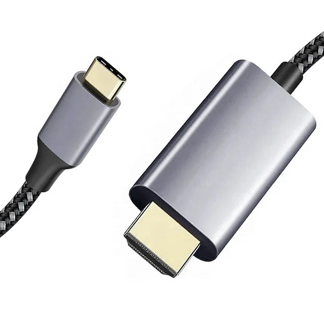 gray Gold plated 1.8m 4K braided adapter cable converter type c to hdmi for macbook