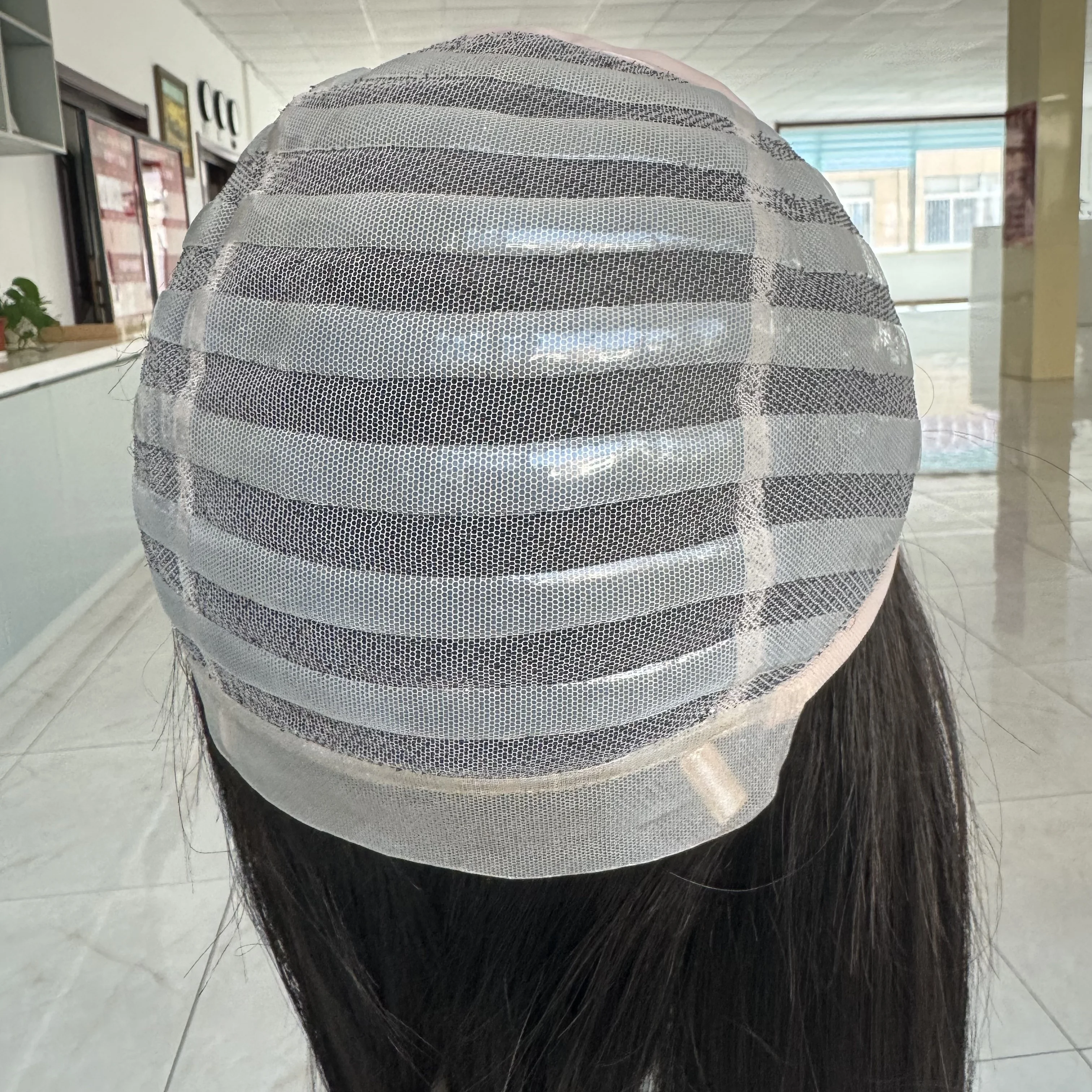 Silicone Gripper Wig virgin european remy human hair fully handtied silk top wigs medical wigs