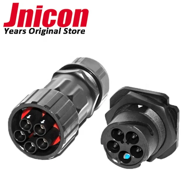 Jnicon M40 bayonent 5Pin Waterproof Circular Connector With Crimping Terminals