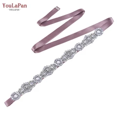 YouLaPan S237 Boutique Ladies Party Sash Handmade Shiny Rhinestone Jewelry Belt Wedding Bridal Belt