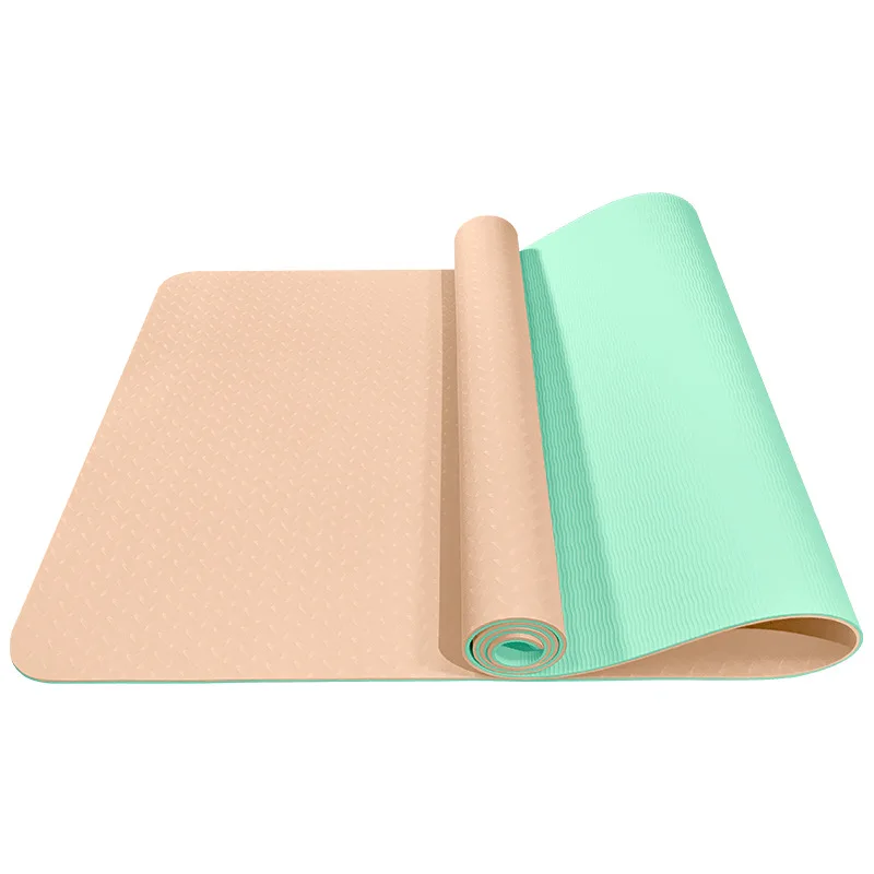 Eco Friendly Durable  Organic Custom Logo Print Tpe Yoga MatCheap Thick Fitness Foldable Travel Exercise Yoga Mat