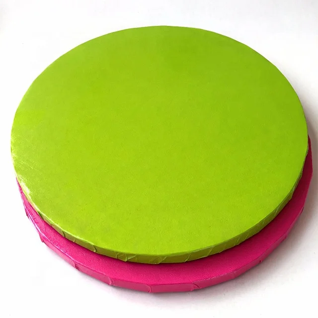 10inch Christmas Round Cake Boards With Foil and Xmas Design Holly Grease Proof 1/2' Drums for Birthday Cakes Party