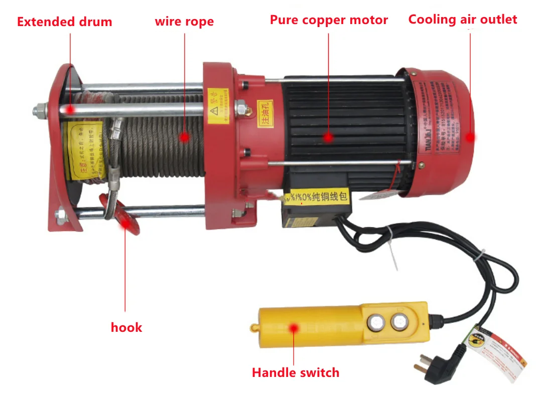 Wire rope electric hoist Factory direct sales of industrial winches with disorderly rope arrangement electric hoists
