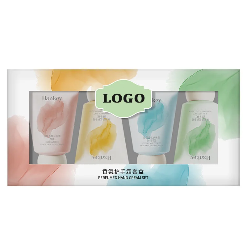 Custom Private Label Mini Natural Organic Honey Whitening Moisturizing Sakura Perfume Hand Cream Lotion Gift Sets