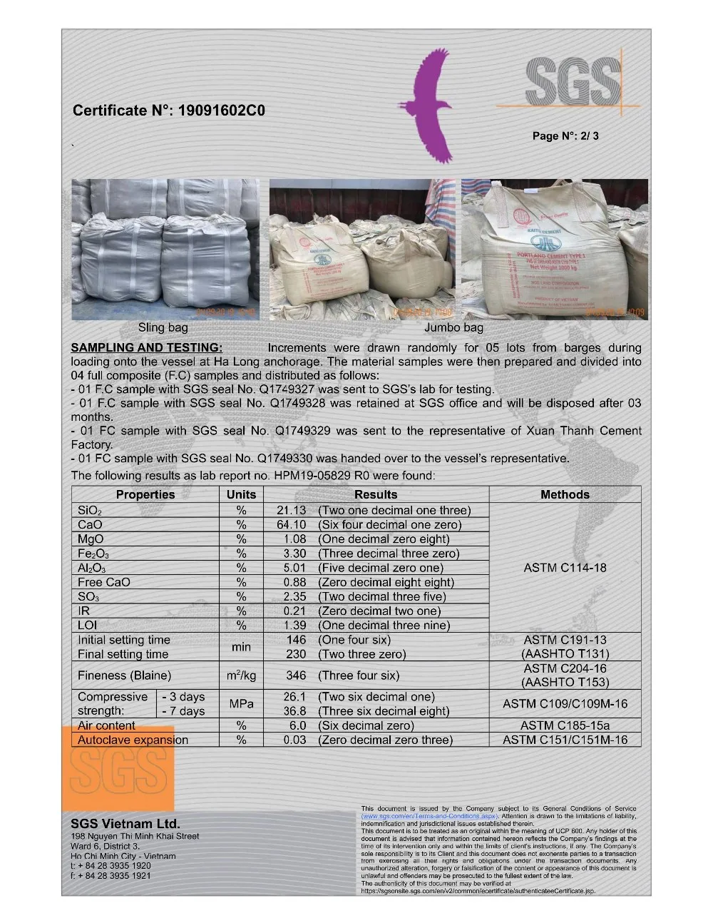 Best price cement PCB 40 vietnam