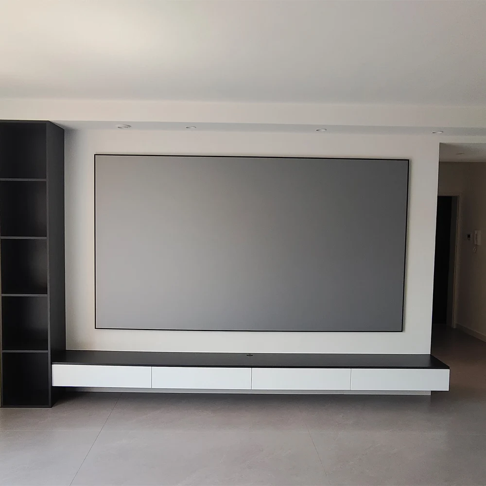 PerfecTisan projector screen 120 inch home theater High light resistance fixed frame wall mounted alr 4K projection screens