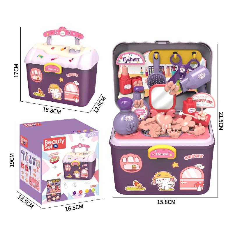BGL Girls Makeup Pretend Play Toys Plastic 2 In 1 Play House Games Sets