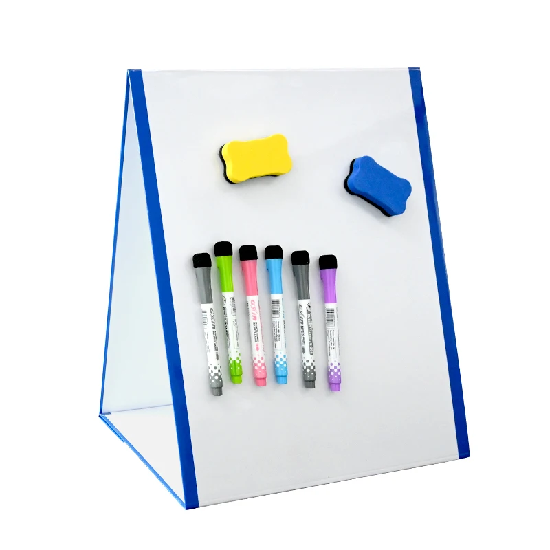 Foldable Magnetic Tabletop Desktop Erasable Whiteboard with 12 Markers & 2 Erasers Educational Toys