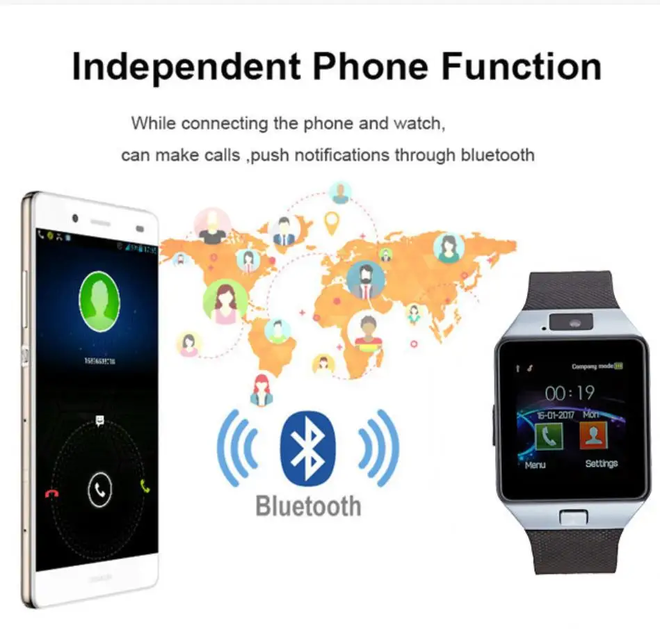 Wholesale  topsales Cheapest DZ 09 smart watch With Camera Video Call WiFi Touch Screen smart watch Support SIM Card