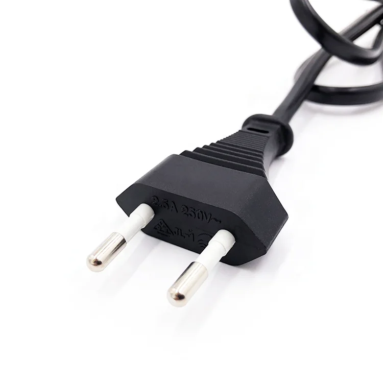 VDE approval europe two round pin plug 2pin european non-rewirable electric extension plug