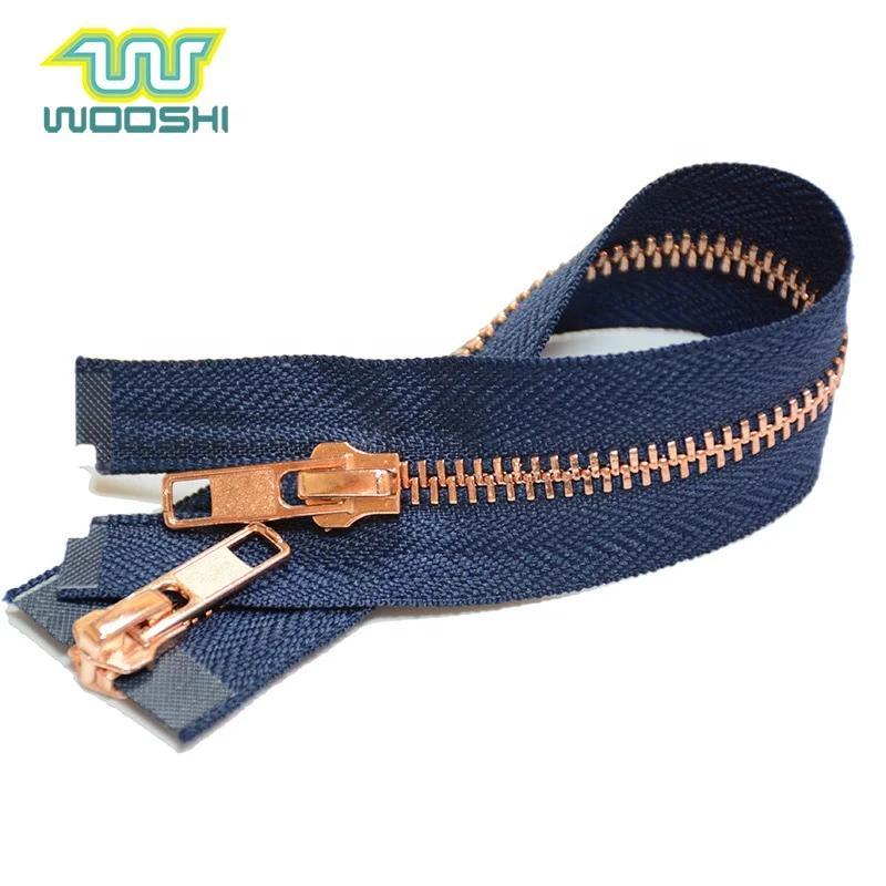 Strong Zippers Rose Gold Metal Brass Zippers Fast Delivery time for Clothes Zippers Suppliers 5#