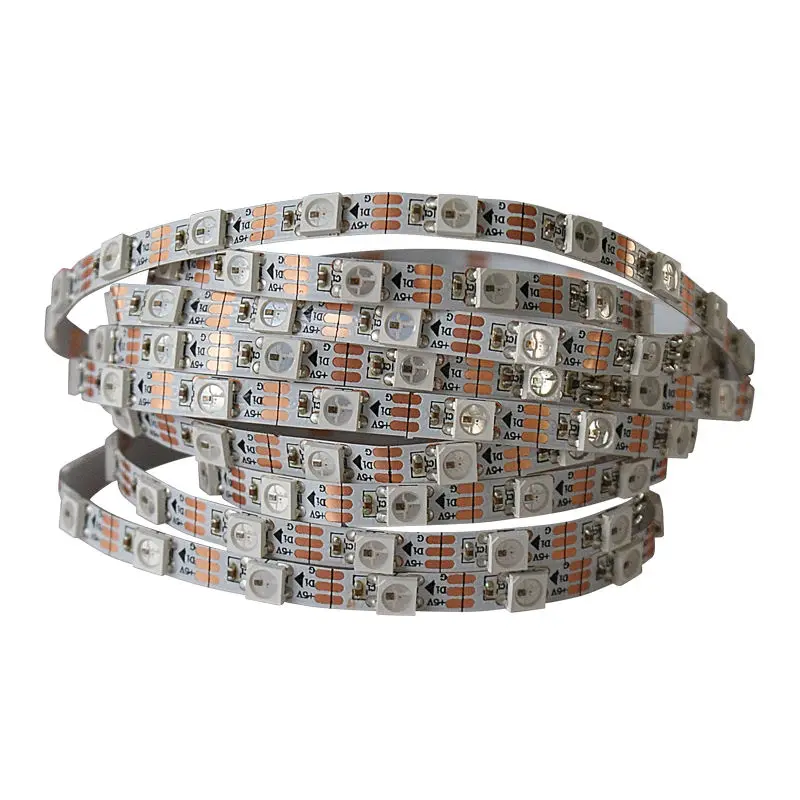 Addressable DC5V White Black PCB 1/2/3/5M WS2812B Pixel LED Strip 5mm 5050 RGB 60LEDs/m WS2812 Digital Light SK6812 Dream Color