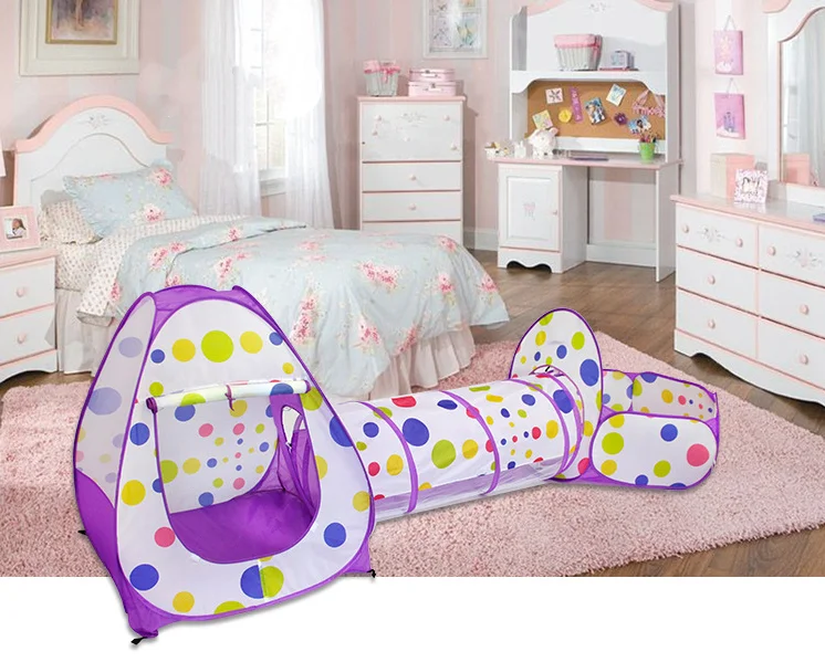 indoor and outdoor 3 in 1 pop up playhouse for children play tent with tunnel