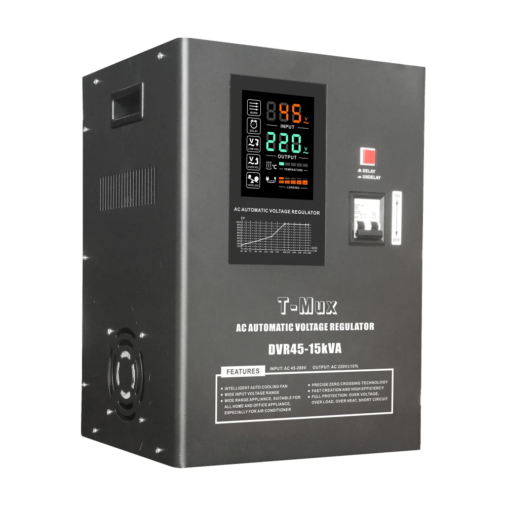 T-MUX DVR45-15KVA Relay control 10KVA 10KW adjustable AC220V single phase automatic voltage stabilizer regulator