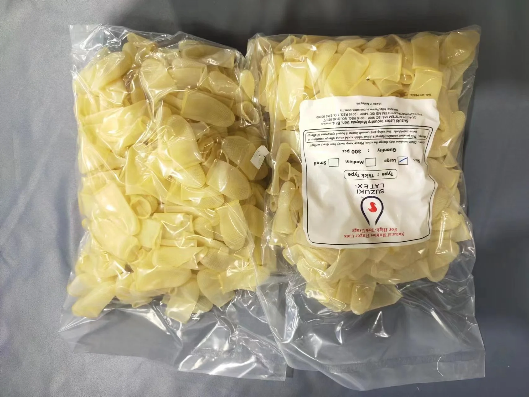 SKPURE SELEN high level natural latex yellow color textured powder free Cleanroom finger cot finger stall