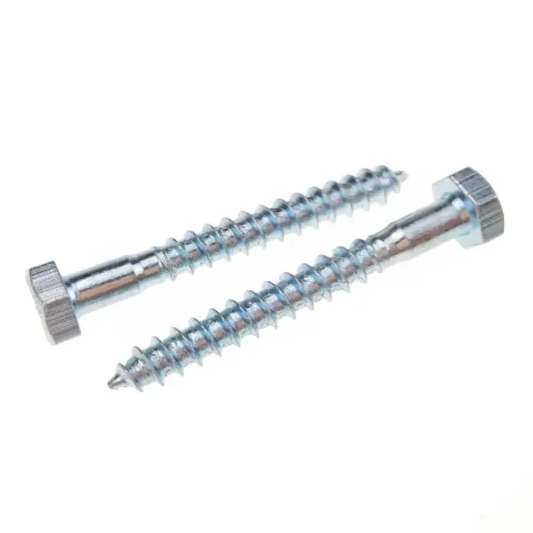 
Hex Head Clear Galvanized Steel Lag Screws for Wooden Type 1/4 Inch Thread Fastener 