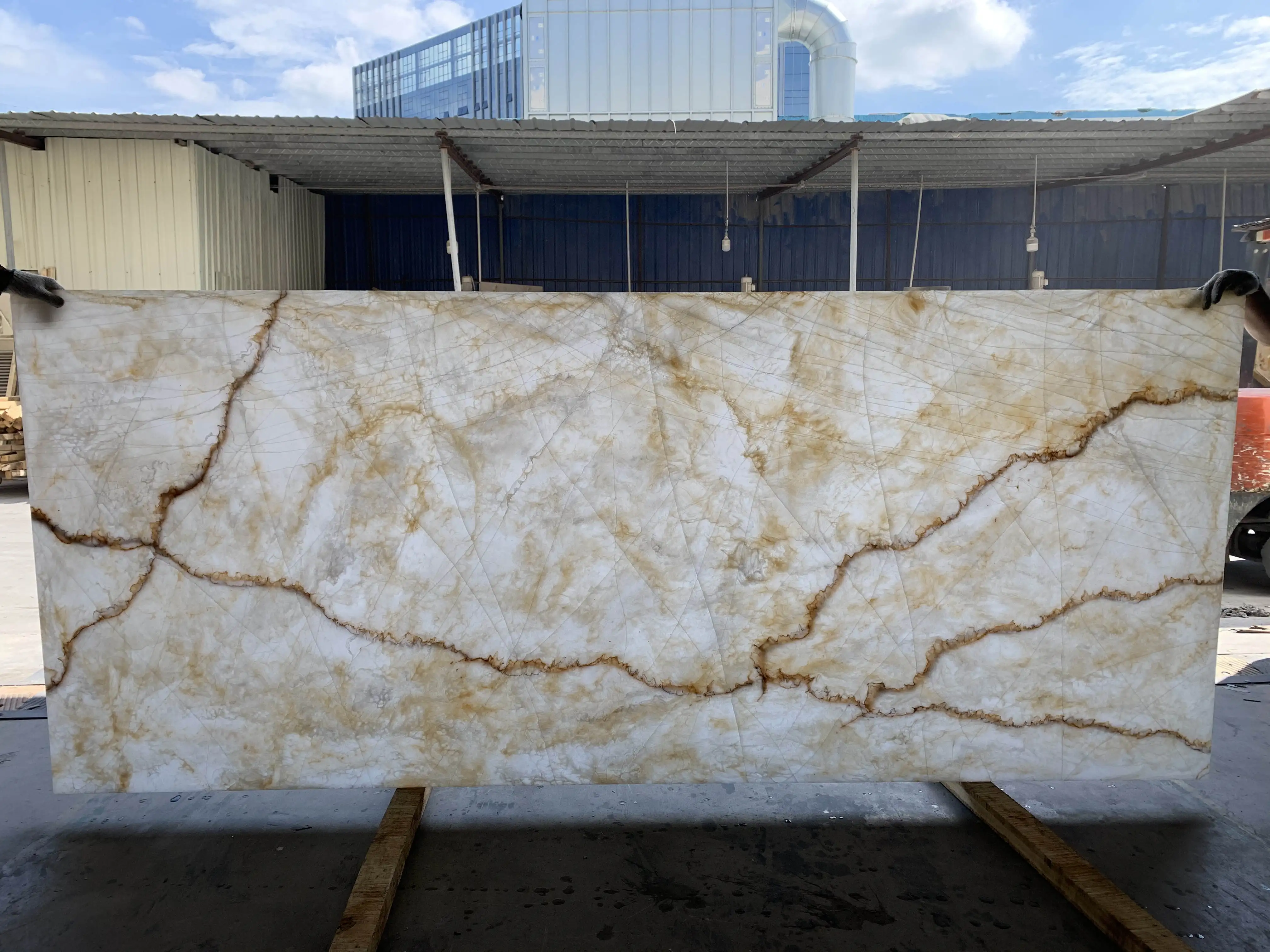 Translucent onyx artificial stone acrylic resin backlit marble for wall