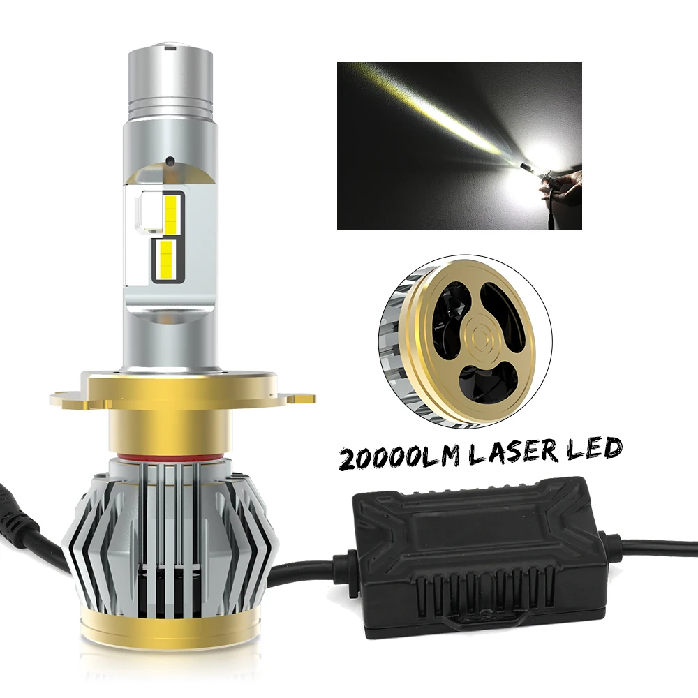 Новая лазерная светодиодная фара Canbus 200 Вт 630 м 20000 люмен 6500k luces focos H7 LED h4 9005 9006 H4 H11