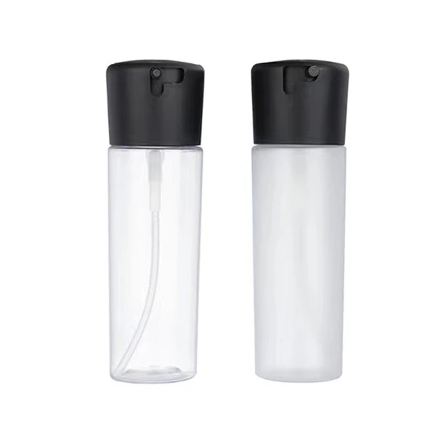 Refillable travel containers black pump bottle 50ml 100ml plastic lock airless lotion twisted spray bottle for Toner Cosmetics