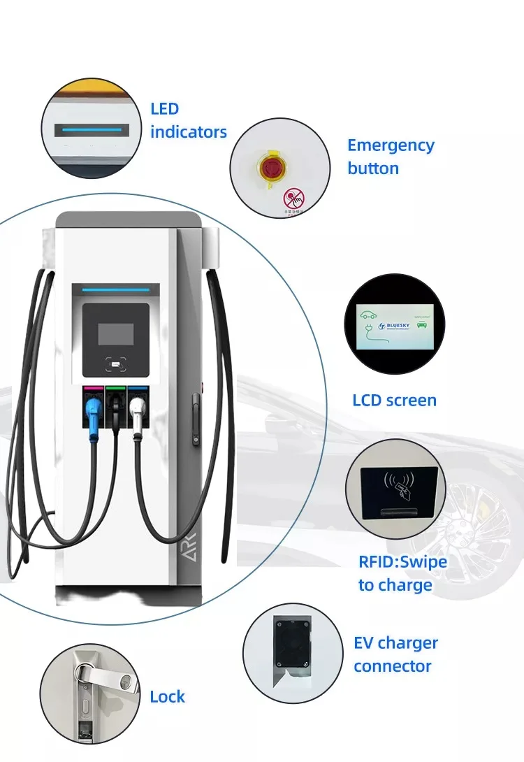 eFlex 60kW 400V 3-phase AC Input CCS and CHAdeMO EV DC Fast Charger with RFID and OCPP Connected Mobile Control