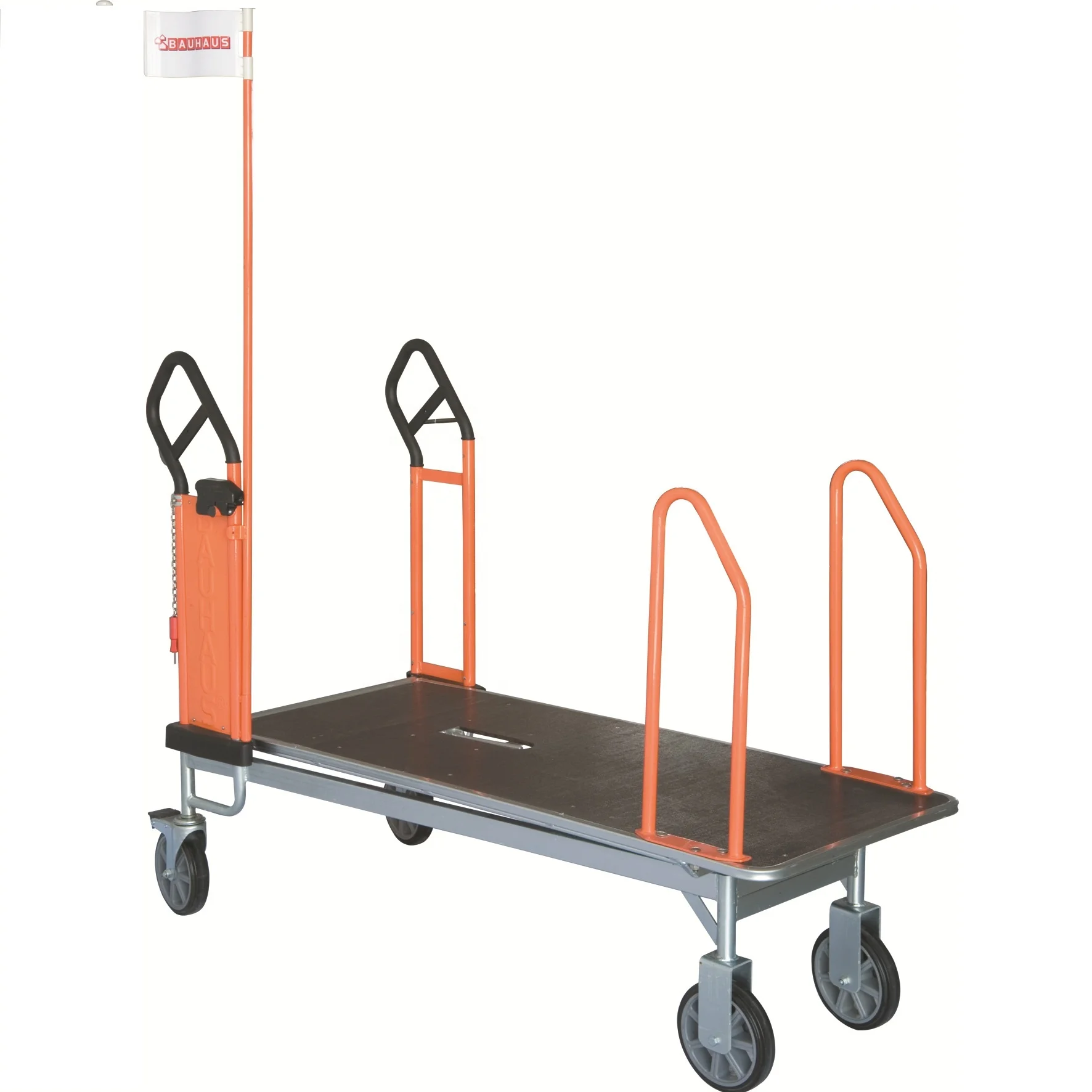 Design Handle Platform Trucks Best Selling Heavy Trolley Cargo Cart New Blue OEM Customized Tools Wheels Warehouse Trolley