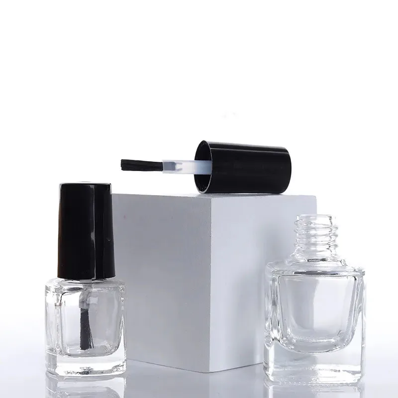 2ml 5ml 6ml 7ml 8ml 9ml Transparent Glass Nail Polish Empty Bottle Cosmetic Packaging Round Shape Empty Glass Nail Polish Bottle