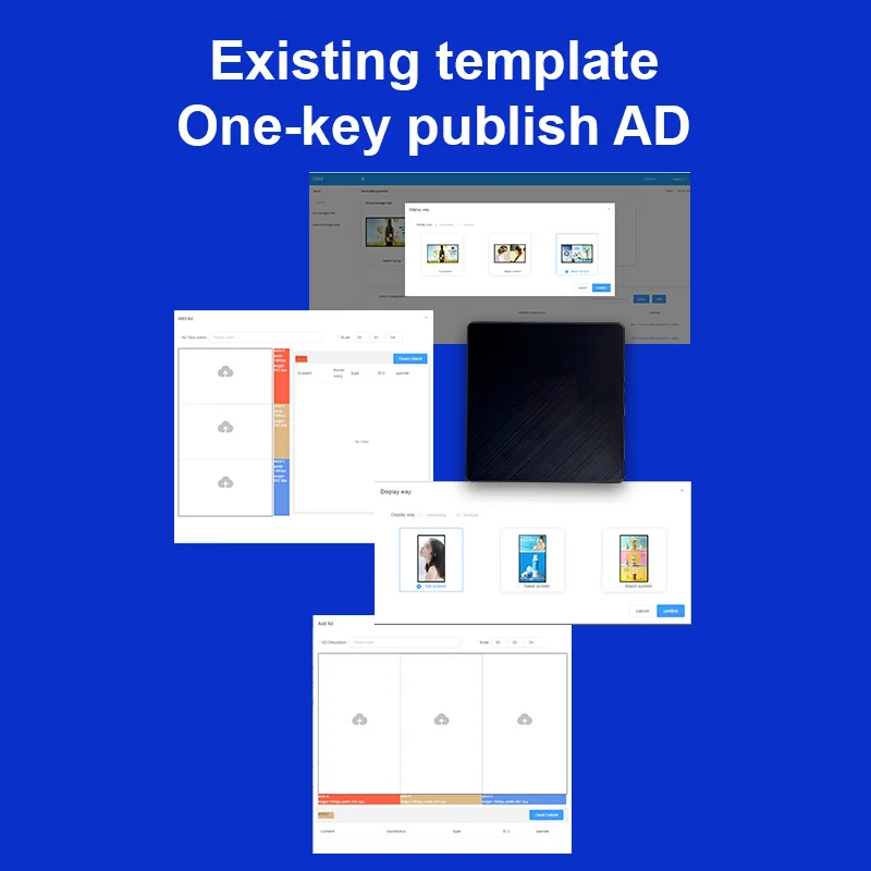 Advertising Media Player Box shopping mall AD publish restaurant menu display box with free cms software