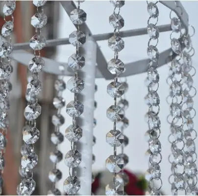 Prisms crystal glass Octagonal Beads with string strands for curtain Pendant Chandeliers