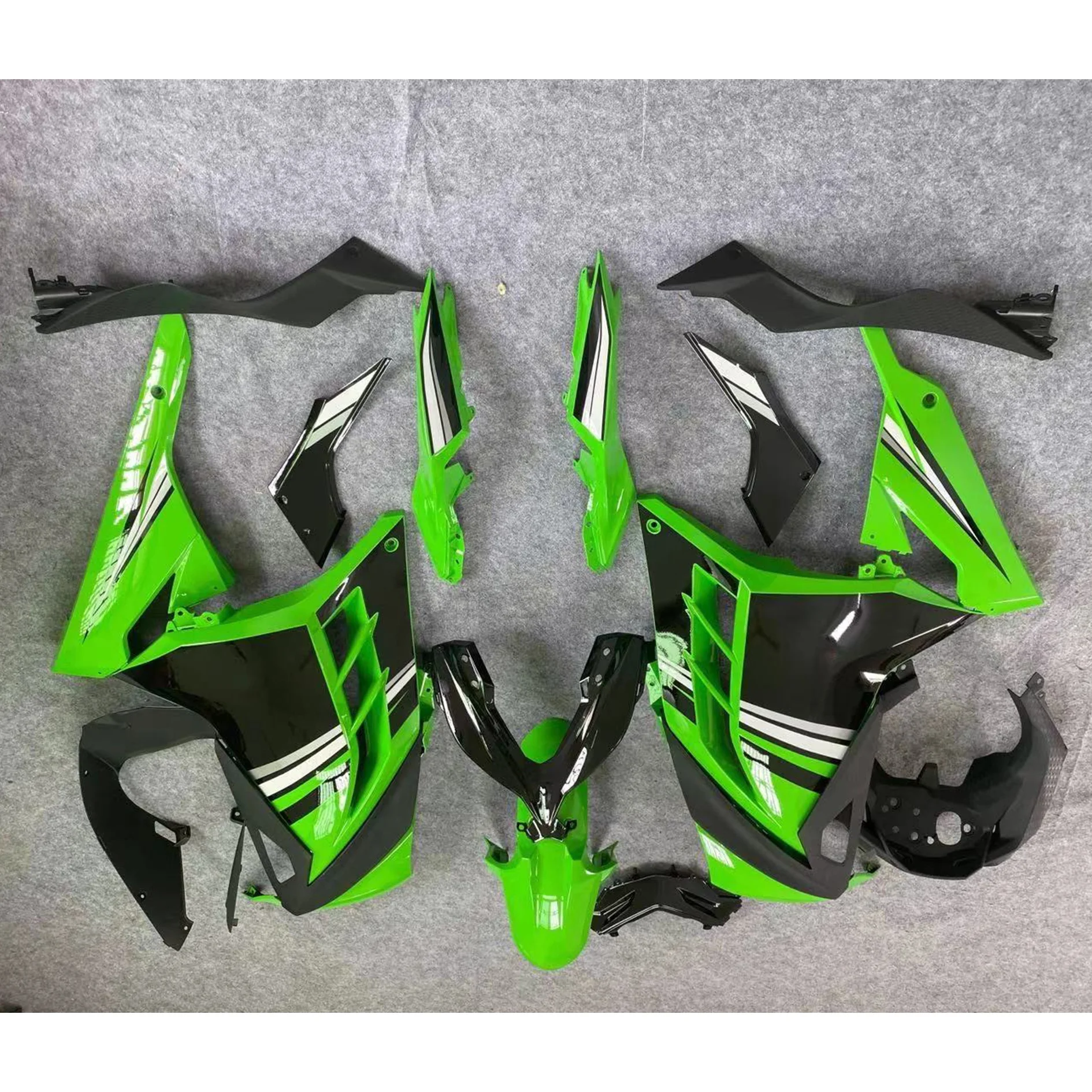 2021 WHSC зеленые и черные Мотоциклетные аксессуары для KAWASAKI NINJA 300, индивидуальный Корпус Корпуса из АБС-пластика, комплект обтекателей