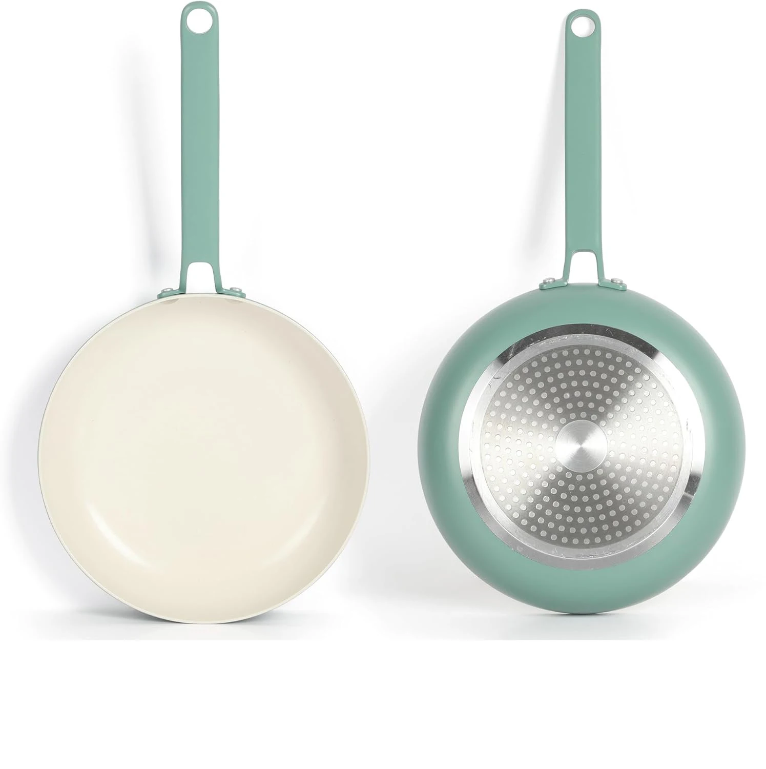 Wholesale Premium Healthy Nonstick PFOA Free Ceramic Interior 12 Pieces 3003 Aluminum ceramic Pots and Pans Cookware Set - Teal