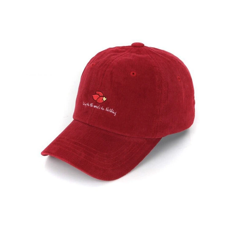 High Quality Custom Embroidered Corduroy Baseball Cap