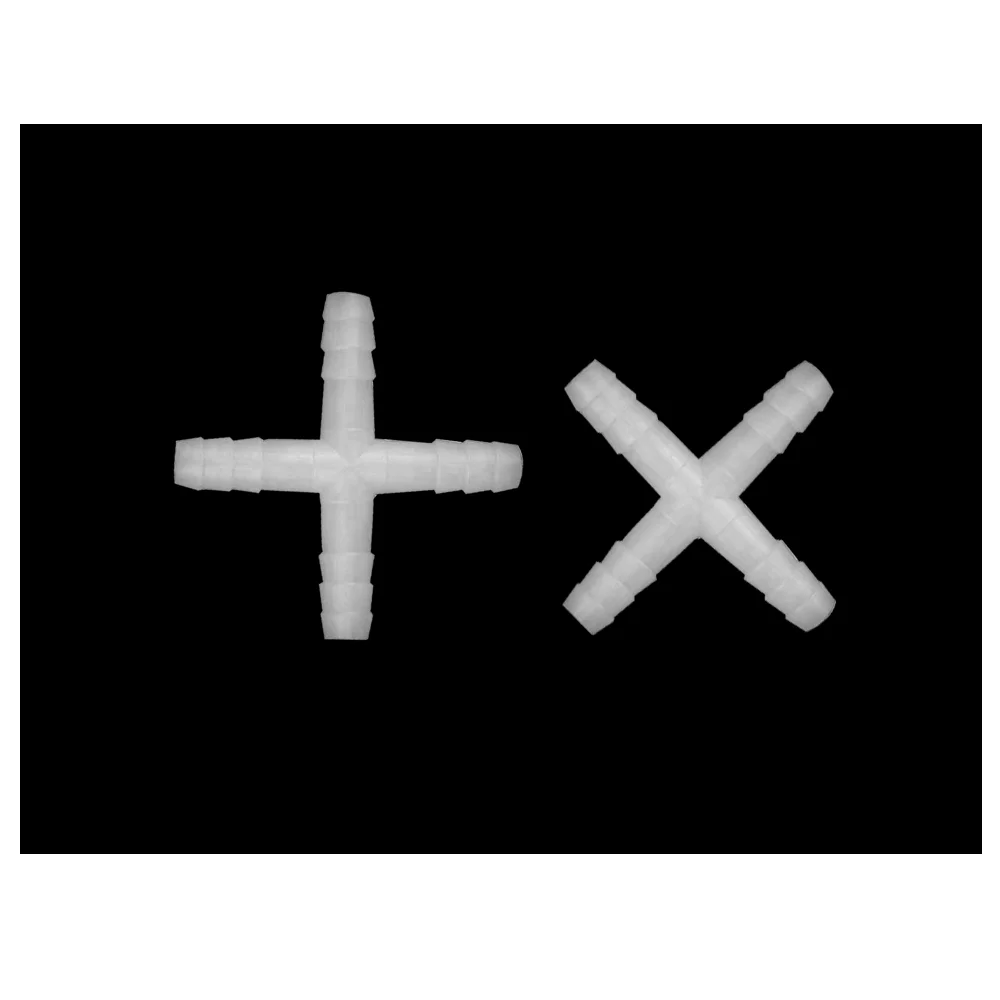 Purple PC 3/32 Inch 2.4mm X Shape Splicer Fitting Joint Coupler Barbed 4 Ways Cross Equal Tube Connector