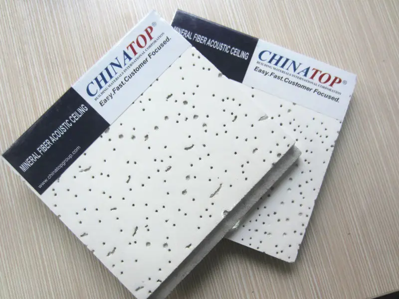Techos de Fibra Vidrios Acusticos Mineral fiber ceiling board